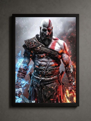 God of War framed print 30x40cm new