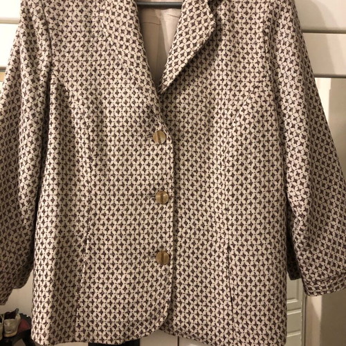 Jacket and elegant dress new, white ecru with silver thread