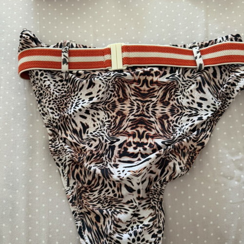 SunsetGo! bikini with red and multicolor animal print