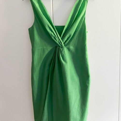 French wrap dress green, like new, cotton, size S/M