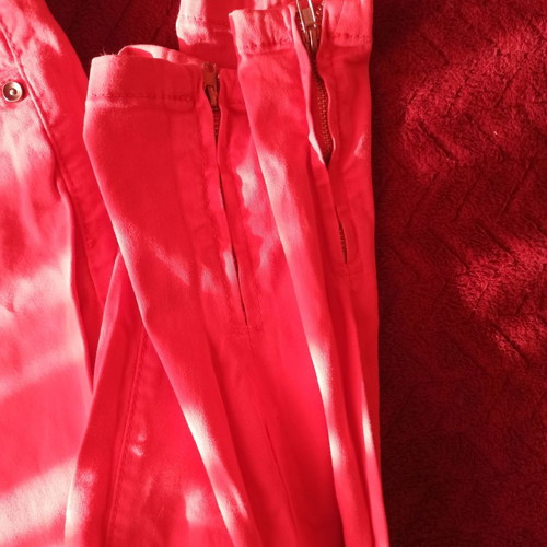 Women's pink pants used, size M, soft denim fabric