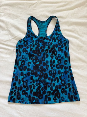 H&M Sport Blue Leopard Print Workout Tank Top used, size M