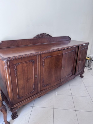 Buffet 1930 used walnut with table and armchairs