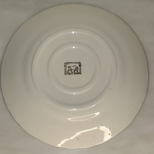 Porcelain decorative plate used with vintage style by Keramikos