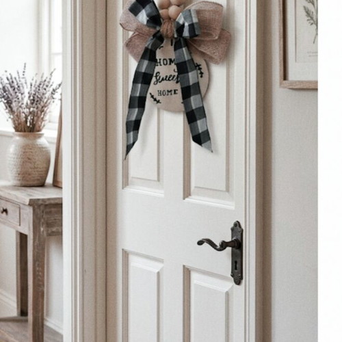Handmade Home Sweet Home wooden and burlap decoration