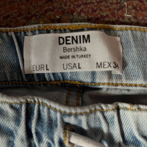 Bershka jeans like new, size L, white and blue