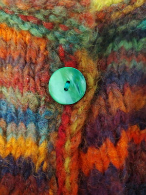 Handmade cardigan like new, colorful, orange