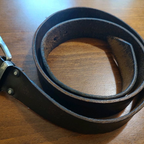 Brown leather belt used, adjustable