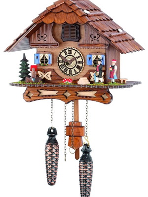 Black Forest cuckoo wall clock analog new with handmade alpine house design