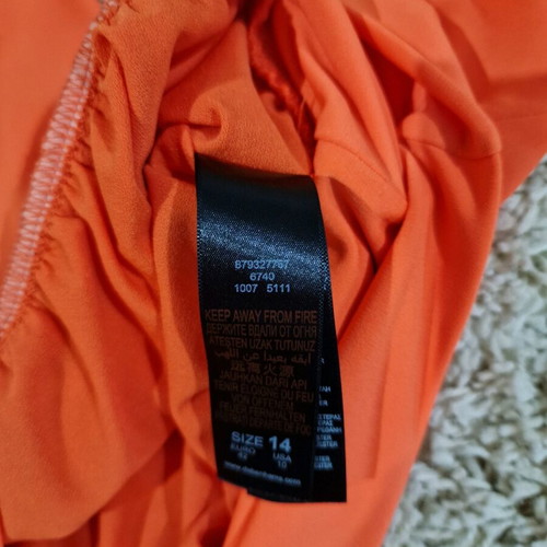 Star by Julien Macdonald orange top with chain detail like new, size M/L