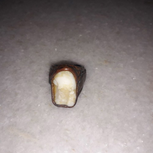 Vintage ring used, handmade leather with semi-precious stone