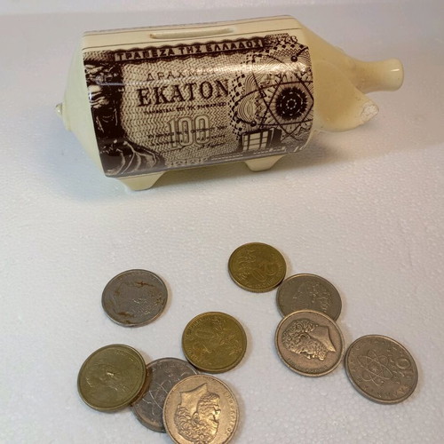 Vintage κουμπαράς γουρουνάκι μεταχειρισμένο με φθορές
