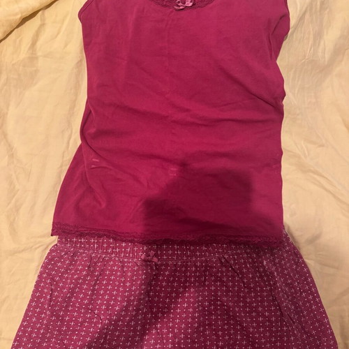 Esmara pajama set size M, like new, red with white dots