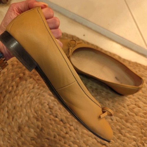 Tessera leather ballerinas like new, size 39, beige and brown