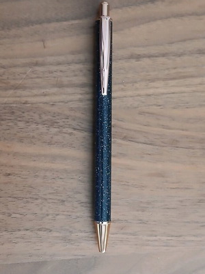Metal pen with glitter and spare refill new