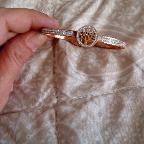 Steel Tree of Life bracelets like new, pink gold tone