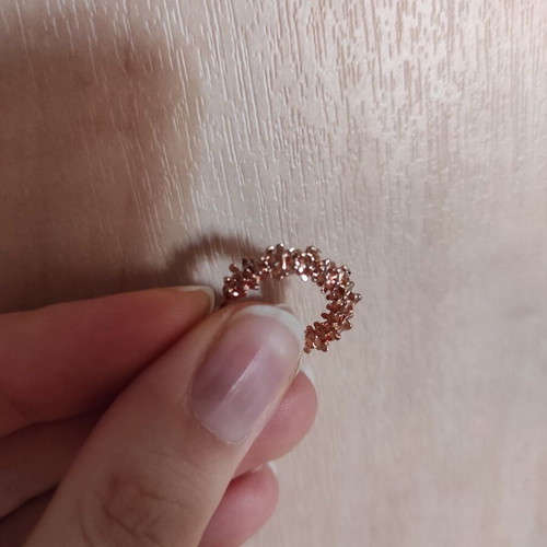 Steel rose gold hoop earrings with embossed design 2cm like new