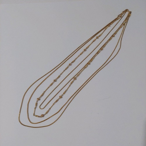 Set of stainless steel gold-plated unisex chains like new