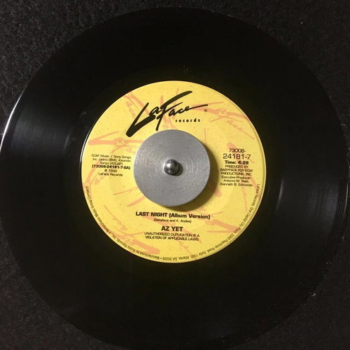 Az Yet Last Night 7" vinyl like new, pop