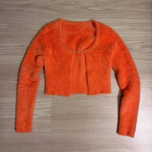 Jacquemus La Maille Neve cardigan orange like new, size 38 FR