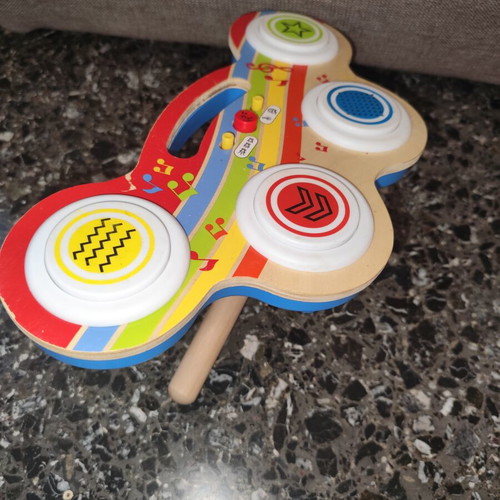 Wooden drum toy with music used