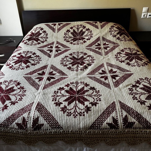 Handmade knitted wool blanket new