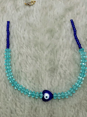 Handmade eye necklace new, blue and turquoise