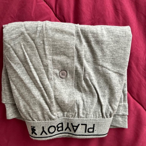 PLAYBOY boxers, Large, grey color.