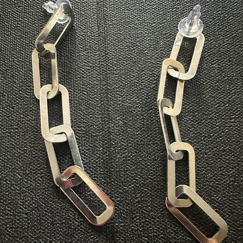 Chain drop earrings silver, like new