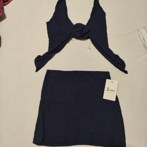 Skirt and blouse set new, blue