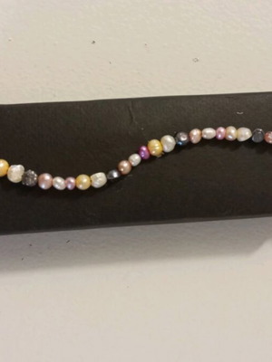 Handmade bracelet new, white and pink