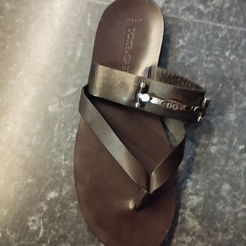 Dolce & Gabbana men's leather sandals used, size 45, brown