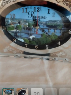 Prague clock like new, blue and silver