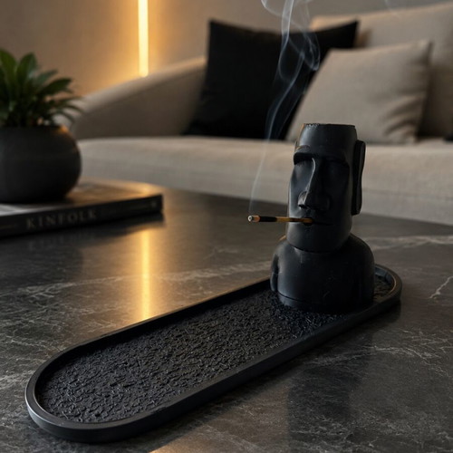 Moai Incense Holder black, new