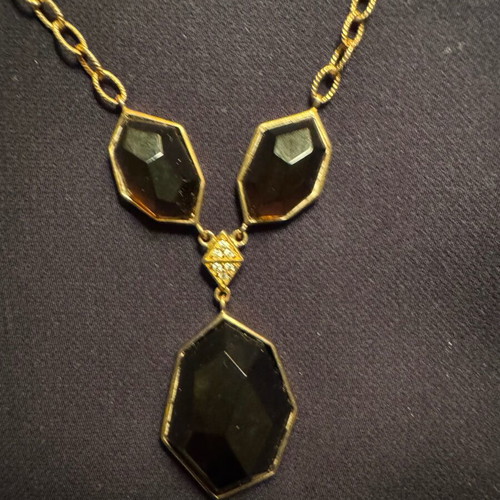 Necklace with black stones used