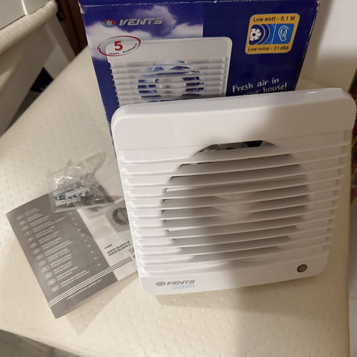 Vents Silenta-M axial fan Ø125 mm, 9.1W, 31dBA