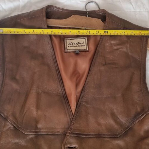 Men's leather vest XL like new, brown