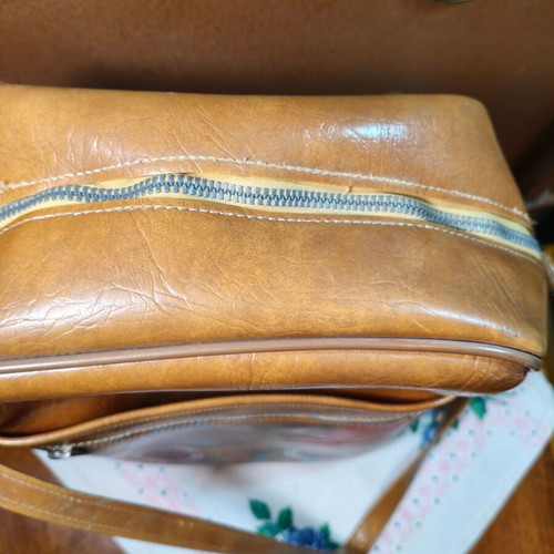 Vintage Rex Olympic leather bag 1960s handmade, like new