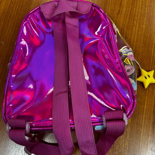 Backpack for girl like new, pink gold with ice cream and donuts print