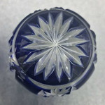 Vintage Bohemian Cut-to-Clear Crystal Perfume Bottle 15cm used