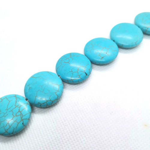 Turquoise Howlite Round Beads 26mm New, 16 Pieces
