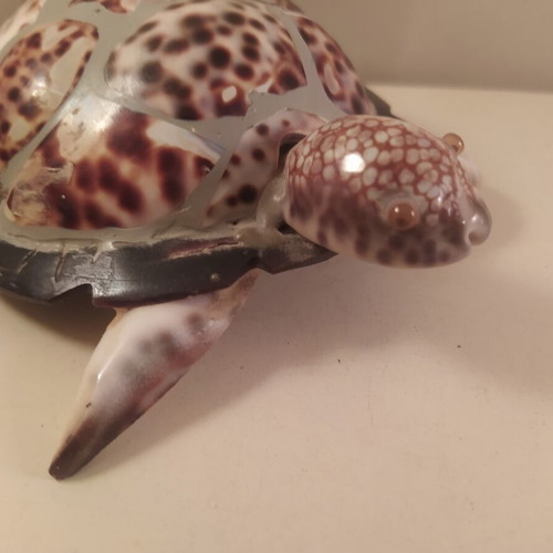 Vintage turtle miniature made of shells like new
