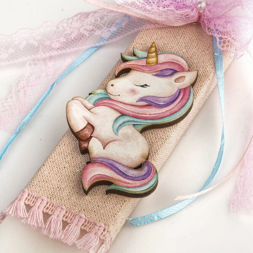 Unicorn Candle Set with Wooden Frame new