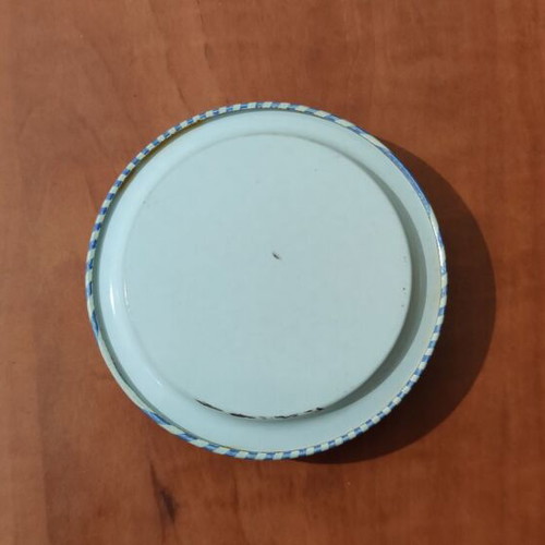 Mid-Century Metal Coaster Set of 8, Blue and White, 1960s