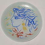 Glass collectible plate by Giorgos Stathopoulos, new