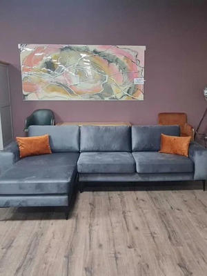 Gray Merlin fabric corner sofa new