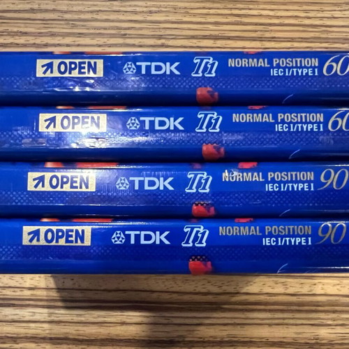TDK 90-minute Type I Normal Position audio cassette, pack of four, new
