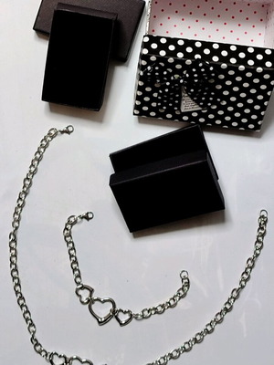 Theree Hearts Jewelry Set new, stainless steel pendant and bracelet