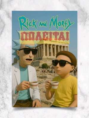 Rick and Morty Poster at the Acropolis new