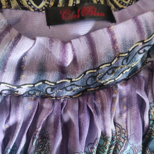 Boho blouse Ciel Bleu with paisley & tie-dye design, like new